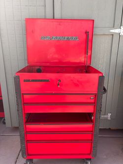 US GENERAL 34 in. x 23 in., 6-Drawer Full-Bank Service Cart, Red