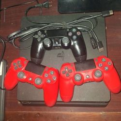 Ps4 Slim 3 Controllers Wit Games Downloaded 