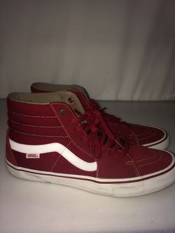 Red vans high tops pro
