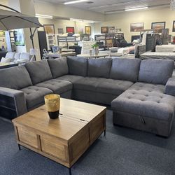 Dark Gray Sectional Sleeper 