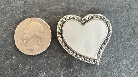 Vintage Mother of Pearl and Marcasite Pendant.