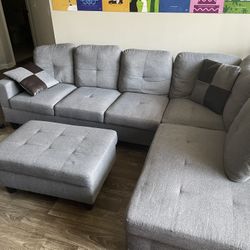 Gray Two Piece Sectional