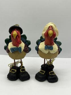 Mr. & Mrs. Pilgrim Turkey Vintage Katherine Kelly Ceramic Figures