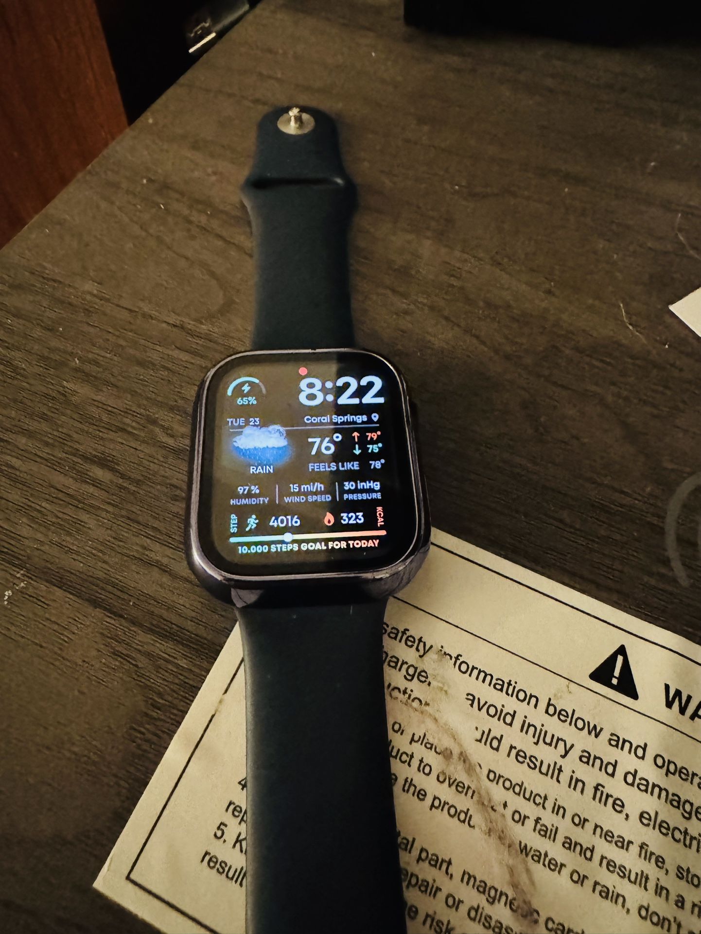 Apple Watch Series 9 45mm Aluminum Case with Storm Blue Sport Band - M/L...