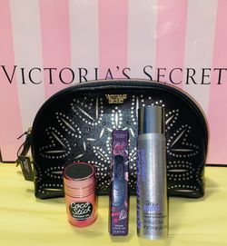 Victoria’s Secret Beauty Bag With Coco Stick/Cream Luquid Lip And Glitter Lust