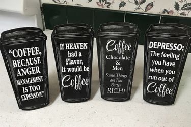 4pc coffee plaques