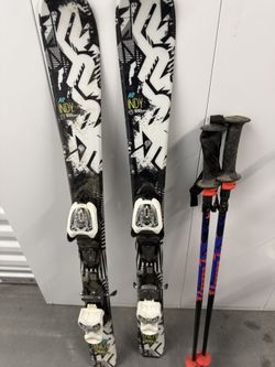 Kids’ K2 Indy 100cm Skis With Poles, Helmet, And Goggles