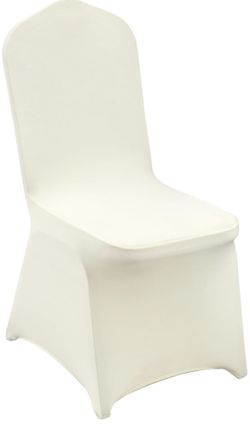 100pcs - Ivory Chair Covers Polyester Spandex Chair Cover Stretch Slipcovers for Wedding Banquet