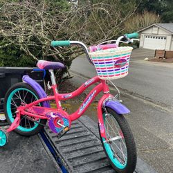 Child Kid Children Bike 16” Wheels With Training Wheels Bicycle Tricycle Trike in Good Condition