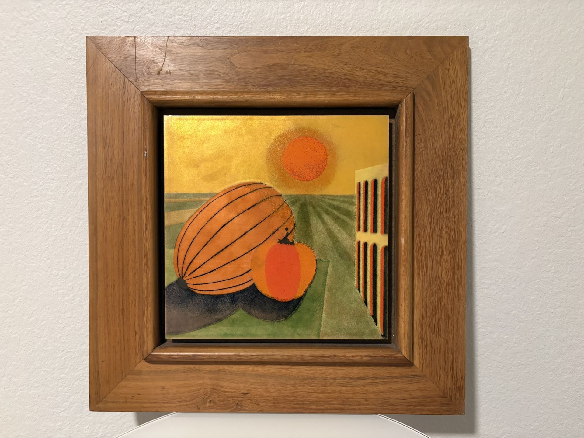 Painting on Metal Wood Frame Pumpkin Squash Art