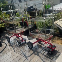 Two Heavy Duty Carts For Clothes Laundry Food In Great Shape 