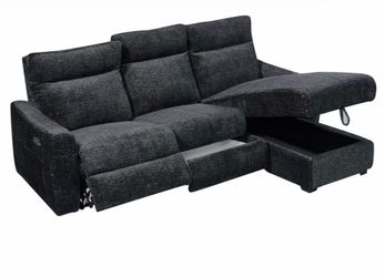 New fabric power recliner sectional couch / free delivery