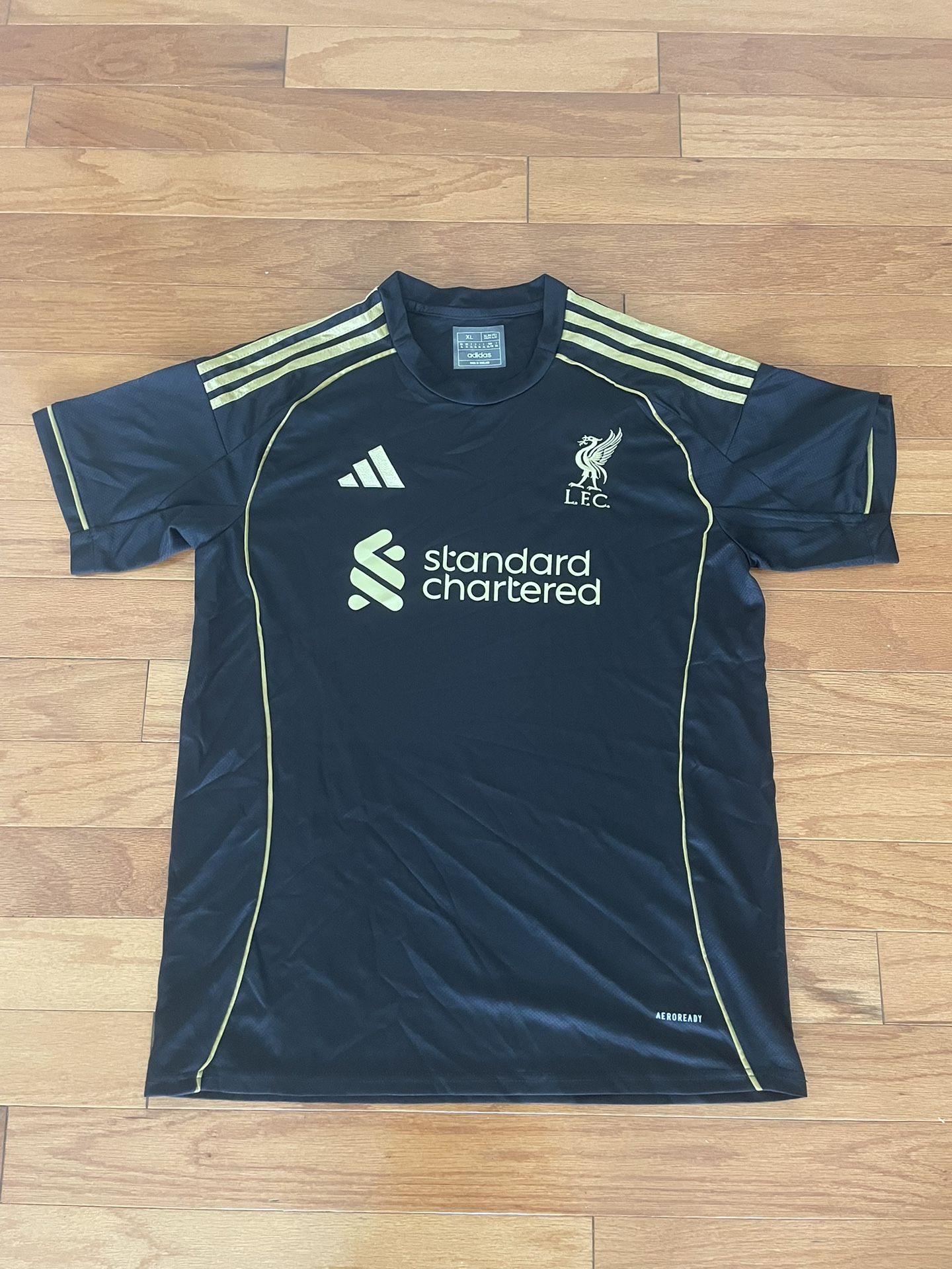 Liverpool Adidas 25/26 Black and Gold Jersey