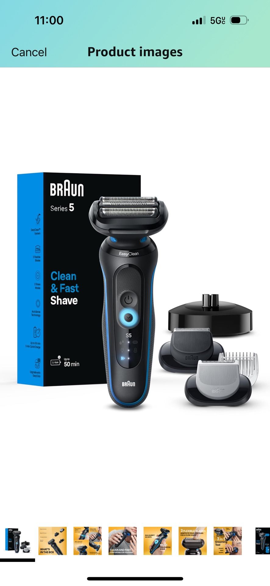 Braun Electric Shaver for Men Series 5 5150cs Wet & Dry