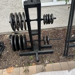 Weight Set with Barbell and Dumbbells