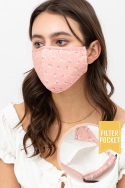 Pink Floral Reusable washable Face Mask