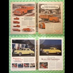 Original 1949 Studebaker Cars & Trucks Print Ads Lot