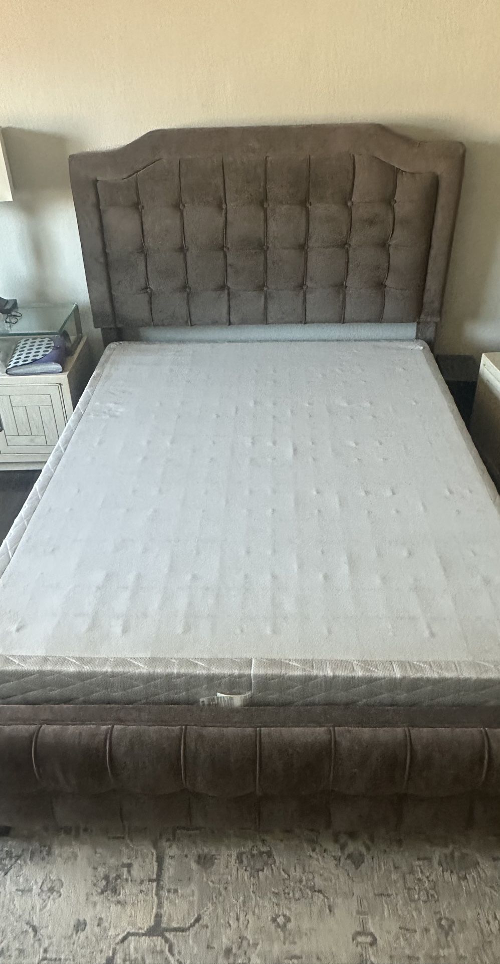 Queen Frame, Box Spring, And Area Rug