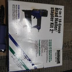 New in box brad nailer stapler 2 in 1 18 guage contractor grade central pneumatic