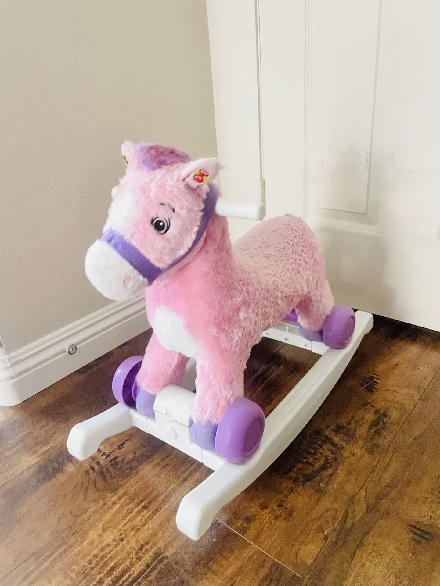 2 in 1 Kids Ride on Horse Plush Riding Pony for 3-6 Years Old