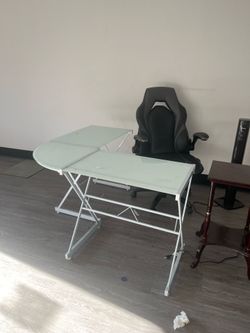 L Shape desk with chair