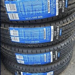 4 New ST 205/75/15 Fortune Load D 8ply 65psi 2150 lb Trailer Tires ST205 75 R15 Inch Tire FREE Same Day Delivery To Most Inland Empire Locations