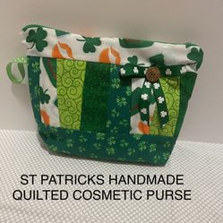 ST PATRICKS DAY QUILTED HANDMADE COSMETIC PURSE