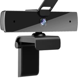 Qtniue Webcam with Microphone and Privacy Cover, FHD Webcam 1080p, Desktop or Laptop and Smart TV USB Camera for Video Calling, Stereo Streaming and O