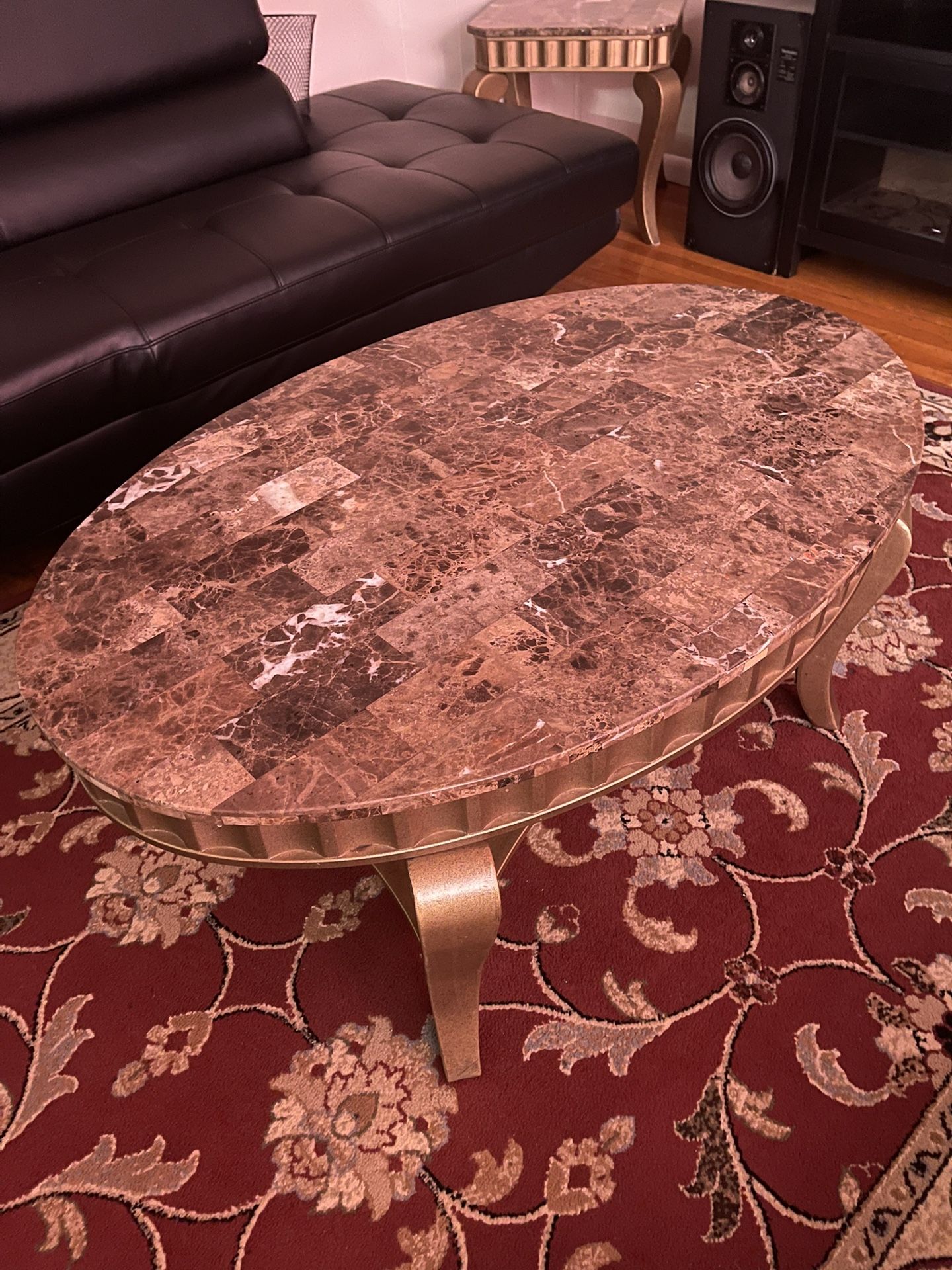 Set 3 Gold Metal Coffee Tables