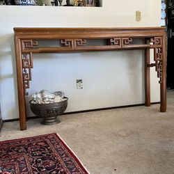 CHINESE VTG WOOD VERY LONG&TALL ALTAR, CONSOLE, HALL TABLE!