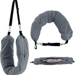 Stuffable Travel Neck Pillow with Clothes Soft Travel Pillow Transformable Neck Pillow Fillable Travel Pillow Storage Bag Neck Pillow Case for Travel 