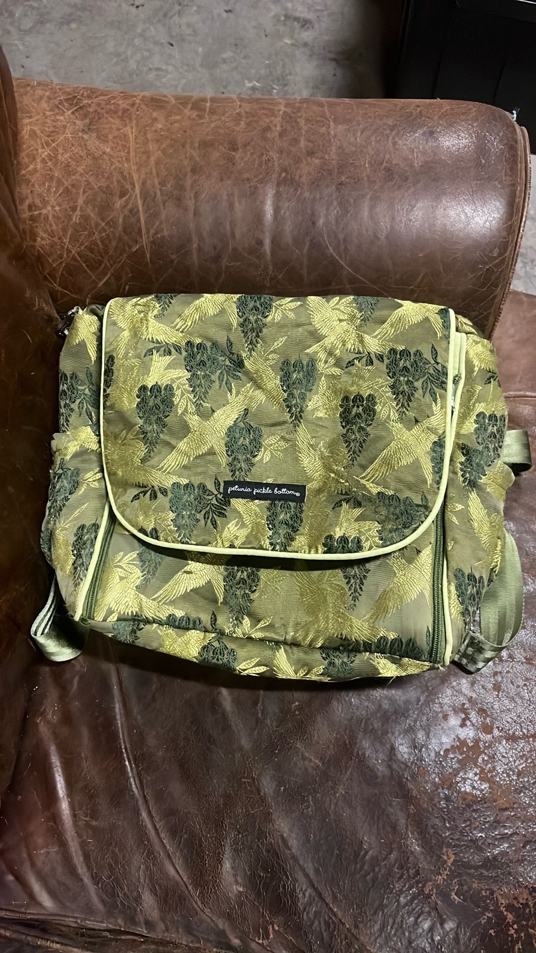 Petunia Pickle Bottom Silky Green Diaper Bag