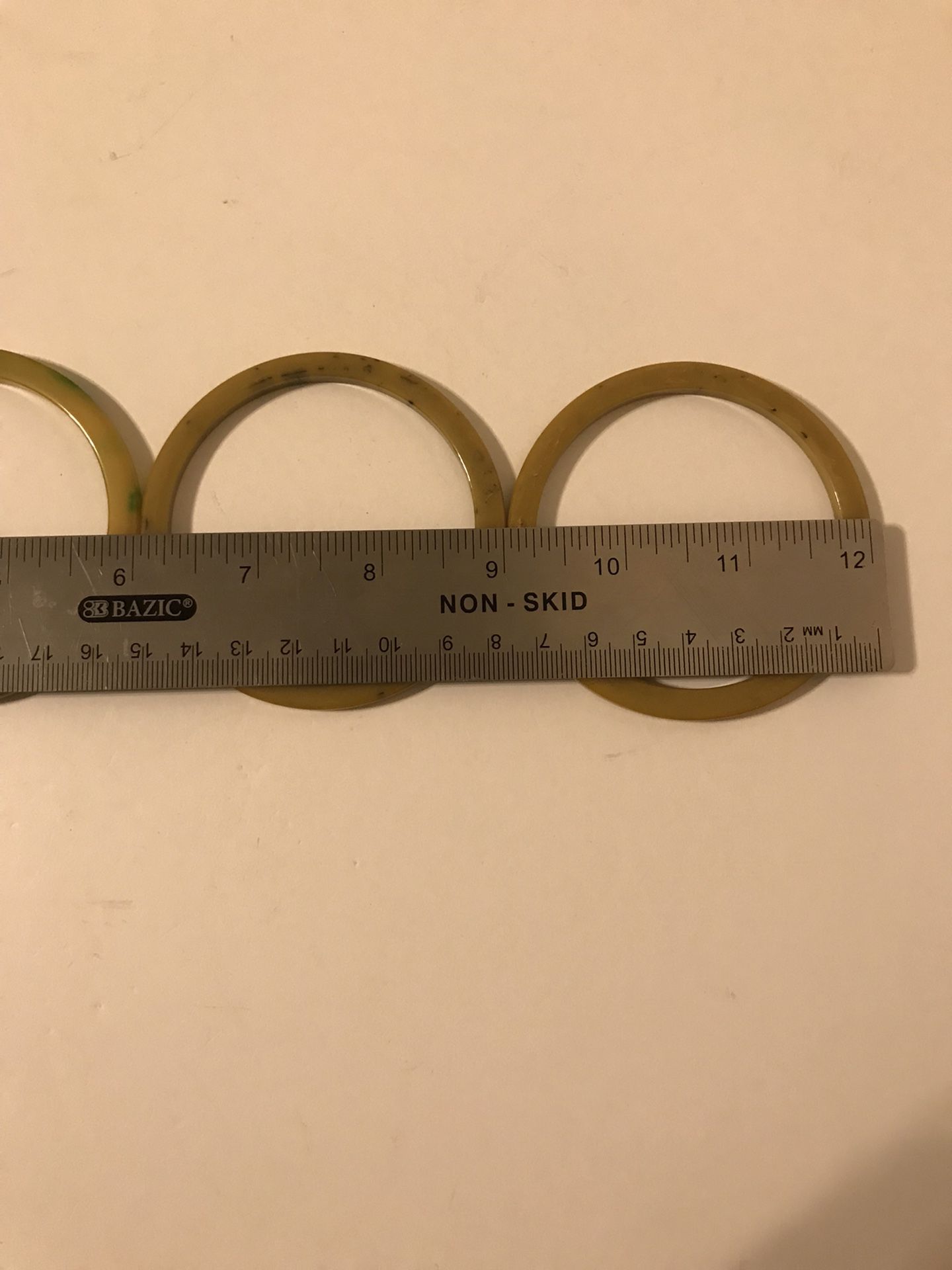 Antique Set of 4 Green & Yellow Swirl BakeLite Bangle 3” Bracelets Combo