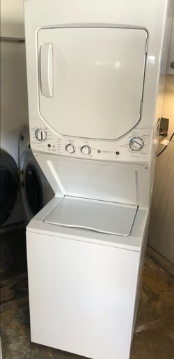 GE Stacked Laundry Center Washer and Gas Dryer Combo