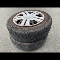2 — 175/65r15 4x100 4x3.94  Stock Acura Integra Civic Fit Corolla Xa Xb Ia Echo Miata Wheels Rims Good Treads 90% Treads 2024 DOT Tires!!!