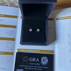 Moissanite Earrings 0.5 Carat