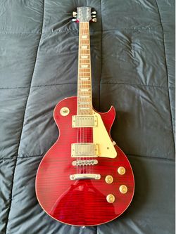 CrestWood Les Paul Style Single Cutaway Electric Guitar - wine red