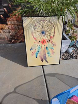 Dreamcatcher Wall Art Print Black Frame