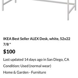 IKEA Best Seller ALEX Desk. Free Delivery. 52 X 22