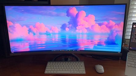 ASUS Designo Curve MX34VQ 34” Ultrawide Curved Monitor — 3440×1440 — 100Hz — Harman Kardon