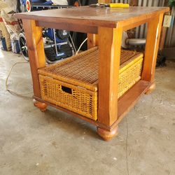End Table With Storage Basket