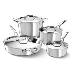 New in box Calphalon 8pc Premier Stainless Steel Cookware Set