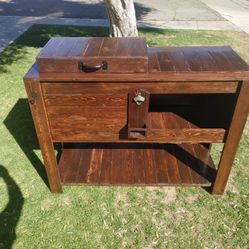  Custom Made Wooden Ice Chest With Cubby 