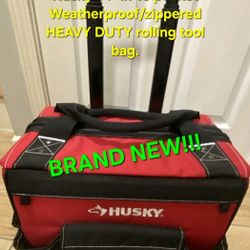 Brand New HUSKY 14" Inch Weather proof Rolling Tool Bag