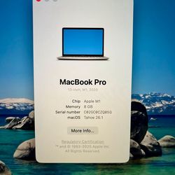 2020 Macbook Pro 13" Laptop