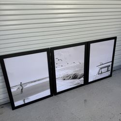 Set Of 3 Coastal Pictures - 20” X 26” - Model Home Decor 