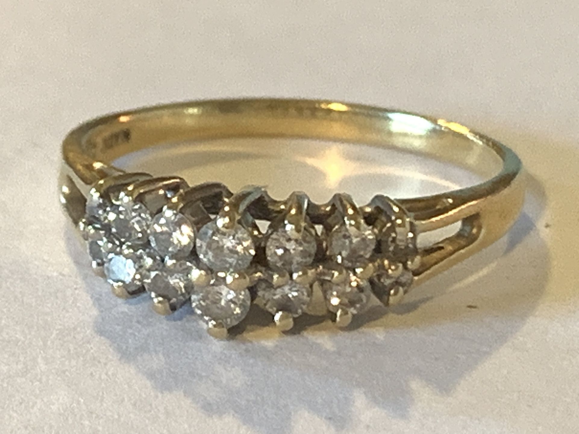 14k Gold Diamond Eternity Channel Style Engagement Ring Size 10