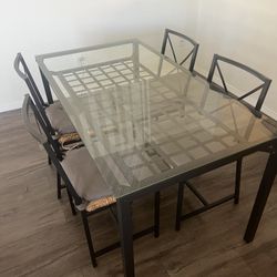Glass table and chairs