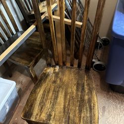 Antique Dining Room Table With 4 Chairs 