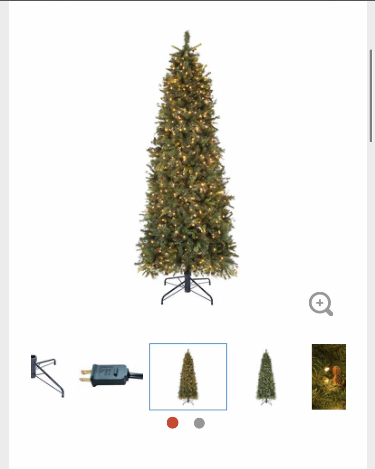 9ft Christmas tree - prelit with small pinecones